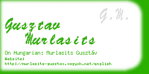 gusztav murlasits business card